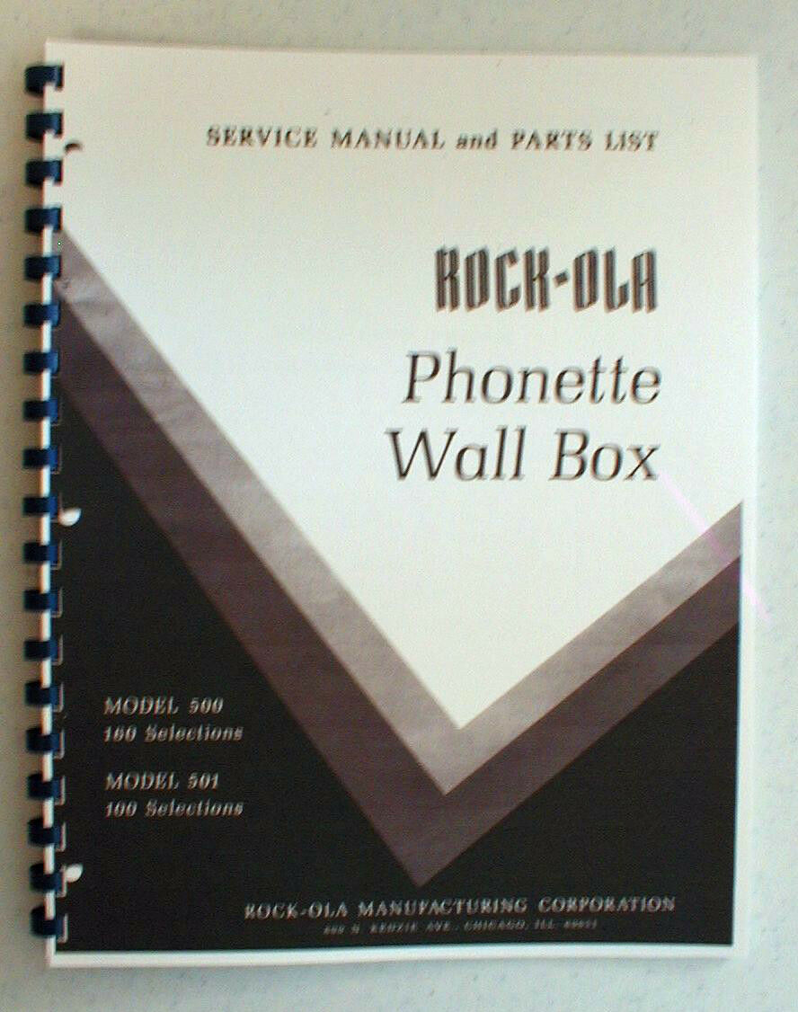 Rock-ola Service &amp; Parts Manual Phonette Wall Box 500/1 - $22.00