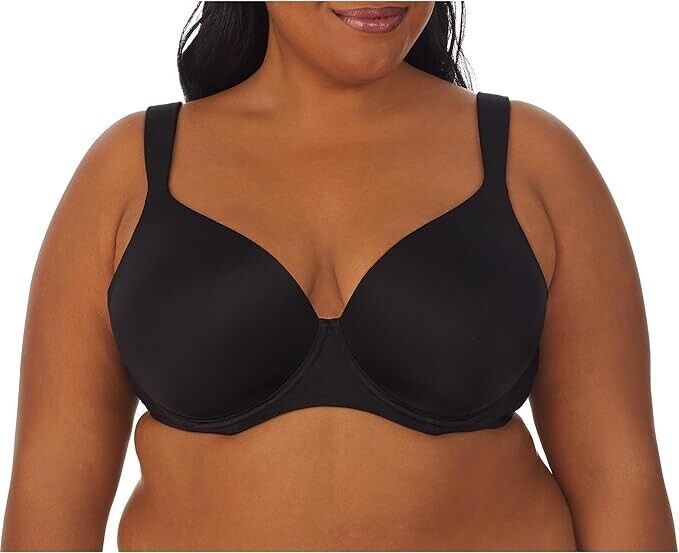 DREAMFIT Plus Size Full Coverage Microfiber T- Shirt Bra Black 38DDD Lot of 2