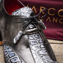Anzio Genuine Alligator & Calfskin Dress Derby's Shoes Newspaper image 9