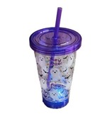 Lighted Up Spooky Ghosts Halloween Suave Acrylic Cup For Iced Drinks 24 Oz - $18.69