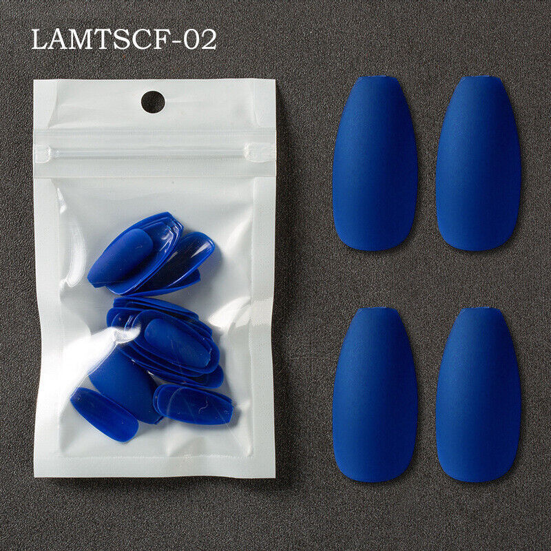 Primary image for 24PCS Blue Full Cover Wearing False Nail Tips Ballet Removable