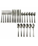 24 Piece Set Japan Stainless Flatware Crease/Striped Pattern ~ 6 Each ~ ... - £14.86 GBP