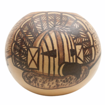 Silas Hopi Native American Pottery Bowl Vase Pot Bird Mask Corn Vintage Signed  - £276.28 GBP