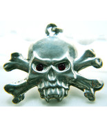 Skull Crossbones Huge Pendant Vintage Sterling Silver Retro 1980s Handma... - £74.04 GBP