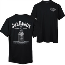 Jack Daniel&#39;s Line Art Bottle T-Shirt Black - £30.58 GBP+
