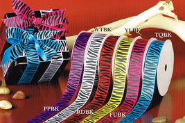 7/8&quot; Grosgrain Zebra Animal Printed Ribbon Craft, Hair Bow U-PICK Yard &amp; Colors - £1.34 GBP+