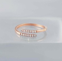 14K Rose Gold Plated 1.10Ct Round Simulated Diamond Adjustable Toe Foot Ring - £50.16 GBP