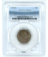 1910 Liberty Head Nickel 5C Graded by PCGS as PR64 Proof Nickel - $9,641.68 MXN