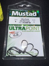 4 pack bundle Mustad ultra point 94140BLN #1   6-Ct Black Nickel Opti Angle Hook - £15.65 GBP
