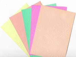 Embossed Paper. 5&quot;x7&quot;. Flowers &amp; Butterflies. Assorted Colours - $3.50