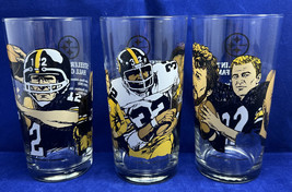 Pittsburgh Steelers Hall Of Fame 1990 McDonald&#39;s Beer Pint Glass Souvenirs 3 pc. - £18.43 GBP