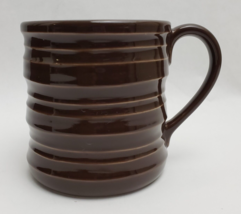 Starbucks Coffee Mug Cup Ribbed Barrel Brown 2005 - £23.33 GBP