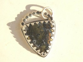 Handmade Marcasite Pendant Set In Sterling Silver...Irridescent..Triangle..Wow - £107.89 GBP