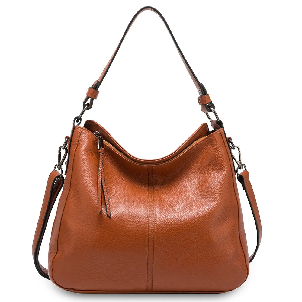Zency 100% Genuine Leather Elegant Women Shoulder Bag Classic Black Hobo... - $234.71