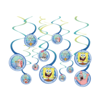 Sponge Bob Hanging Swirl Decorations Birthday Party Supplies 12 Piece New - $6.95