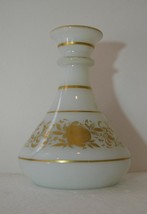 Antique Victorian Mouth-Blown Gilded Milk Glass Vase - £18.85 GBP