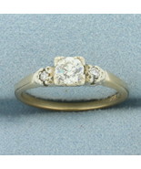 Antique Old European Diamond Engagement Ring in 14k Yellow Gold - €1.004,63 EUR