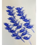 BAKERY CRAFTS 2007 Party Cupcake Picks Dark Blue Dolphin Ocean Theme LOT 22 - £15.50 GBP