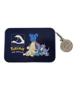 Vintage Pokemon Water Type Tin Card Holder Lidded Poke Ball Keychain 2000 - $24.99