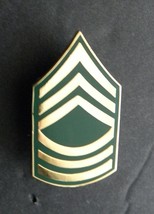Army E-8 Master Sergeant Rank Lapel Pin 3/4 x 1.2 inches USA Green - £4.50 GBP