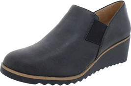 Life Stride Zora Women&#39;s 11M Wedge Slip-on Black Faux Leather Shoes/Booties NWOB - £50.46 GBP