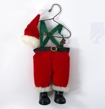 Christmas Ornament Santa Red Pants and Hat Velvet Fabric Vintage - £7.07 GBP