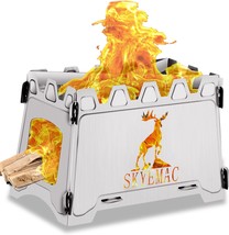 Portable Camping Wood Burning Stove - Folding Camp Stove Collapsible Backpacking - £35.49 GBP