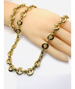 Vintage Gold Tone Bracelet 7” &amp; Necklace 18” - €34,64 EUR