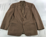 Vintage Valentino Blazer Mens 42R Brown Houndstooth Wool Two Button Clas... - $64.34