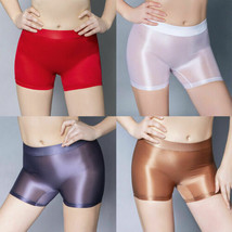 Ladies Oil Shiny Glossy Boxer Shorts See Through Underwear Stretch Nylon... - $9.99