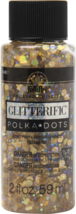 Folkart Glitterific Polka Dots Acrylic Paint, Gold Dots, 2 Fl. Oz. - £4.70 GBP