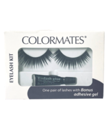 BLACK EYLASHES COLORMATES EYELASH KIT W/ADHESIVE GEL - $67.83 MXN