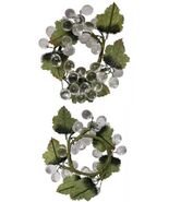 Fortunoff  X-Mas Vtg Faceted Lucite Acrylic Clear Grape Wreath Candle Ri... - $17.81