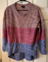 Rue 21 Shades of Pinks &amp; Purples  Long Sleeve Striped Sweater Juniors Sz... - £14.67 GBP