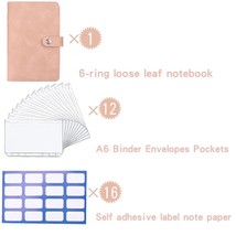 PU Leather A6 Binder Buet Planner Notebook Cash Envelope Organizer System with C - £113.98 GBP