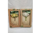 Set Of (2) Mud Pie Resin Flower Plaques Hibiscus And Daisy - $53.45