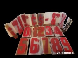 Plexiglass Sign Numbers  Symbols Red UNSORTED About 12 Pounds - £35.23 GBP