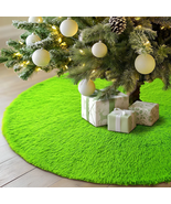 Christmas Tree Skirt, 48 Inches Faux Fur Green Christmas Tree Skirt for ... - $43.79 CAD