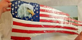 HUGE 26&quot; American great Flag bald eagle stars &amp; stripes USA STEEL plate Sign - £63.22 GBP