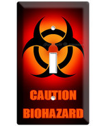 Caution biohazard warning sign single 1 gang toggle light switch wall pl... - £9.43 GBP
