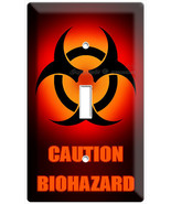 Caution biohazard warning sign single 1 gang toggle light switch wall pl... - $11.99