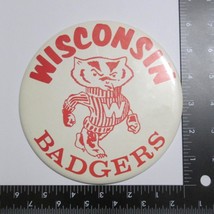 Vintage Wisconsin Badgers Standee Button Pin Free Standing 6 Inch Giant Pinback - £23.34 GBP