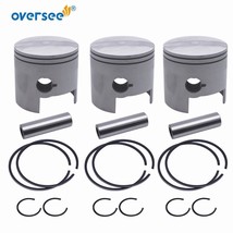 3Pcs 688-11636 Piston Kit 688-11605 Ring +050 For Yamaha Outboard 2T 75-85-90HP - £106.77 GBP