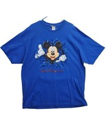 Walt Disney World Mickey Mouse Bust Through T Shirt 2 XL Nice Blue - £11.63 GBP