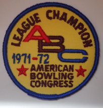Vintage Bowling Patch - American Bowling Congress ABC League Champion 1971-72 - £27.93 GBP