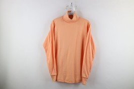 Vintage 90s Dickies Womens Large Blank Long Sleeve Turtleneck T-Shirt Peach USA - £35.01 GBP