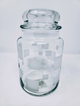 Vintage Clear w/ Frosted Squares 7&quot; Canister Glass - £9.41 GBP