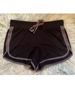 Justice Girls Athletic Shorts Size 10 Black Gray Gym Running Drawstring - $10.89