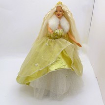 2000 Holiday Barbie Gold Ball Gown With Faux Fur Trim &amp; Glitter Accents ... - $206.90 MXN