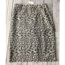 Talbots Pencil Skirt Women 8 Leopard Zip Slit Back Lined Wool Blend NWT ... - $40.00